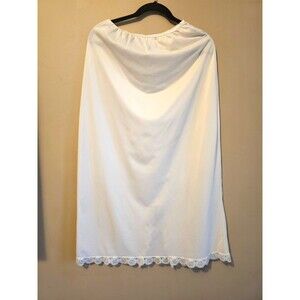 Vintage Lorraine Champagne Nylon Half Slip with lace, 32" waist